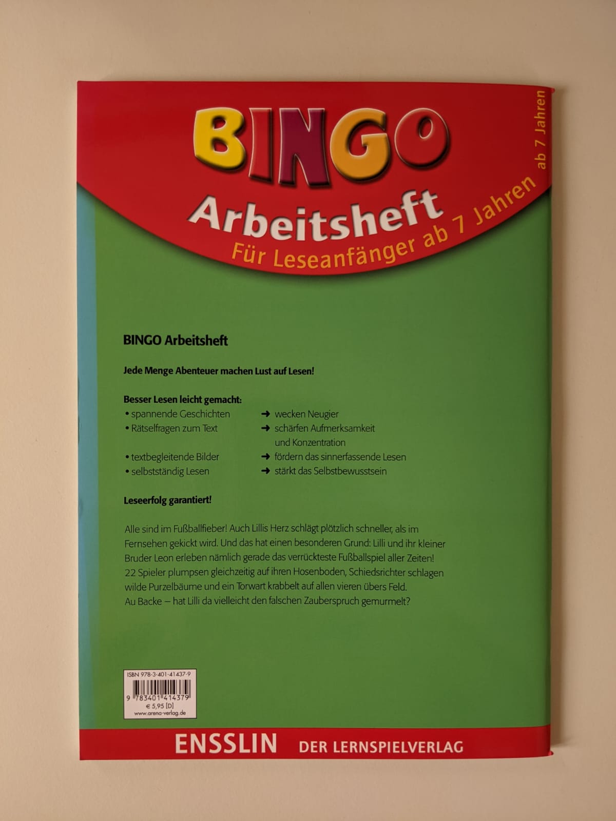 BINGO Arbeitsheft - Hexe Lilli und das verzauberte Fußballspiel